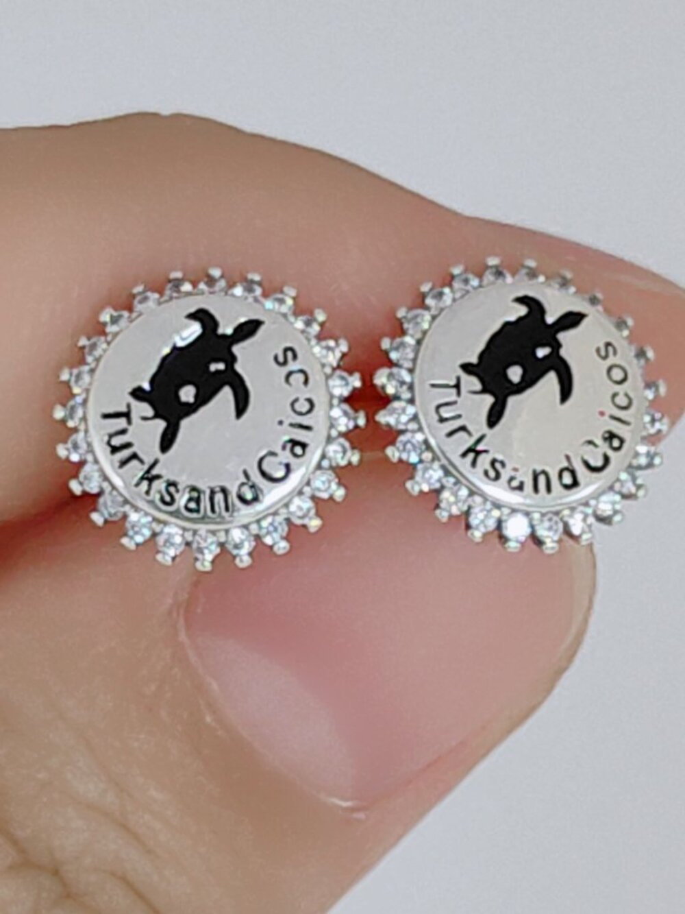 Turks & Caicos Travel Stud Earrings Exclusive Designed Jewelry S925 Silver